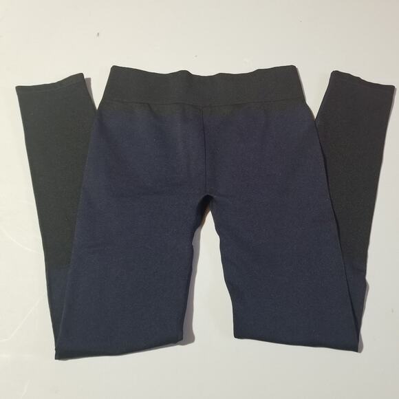 Boutique Pants - Black and Navy Leggings XS Blue Compression Tights Warm up Colorblock